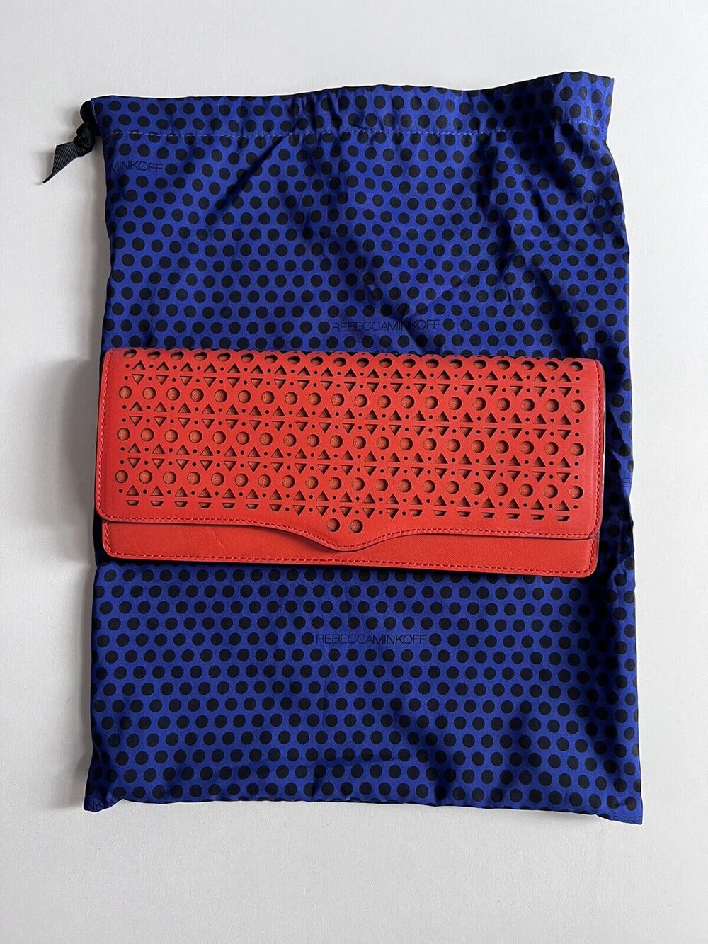 Rebecca Minkoff PERSIMON Orange Laser Cut HONEY CLUTCH NWT